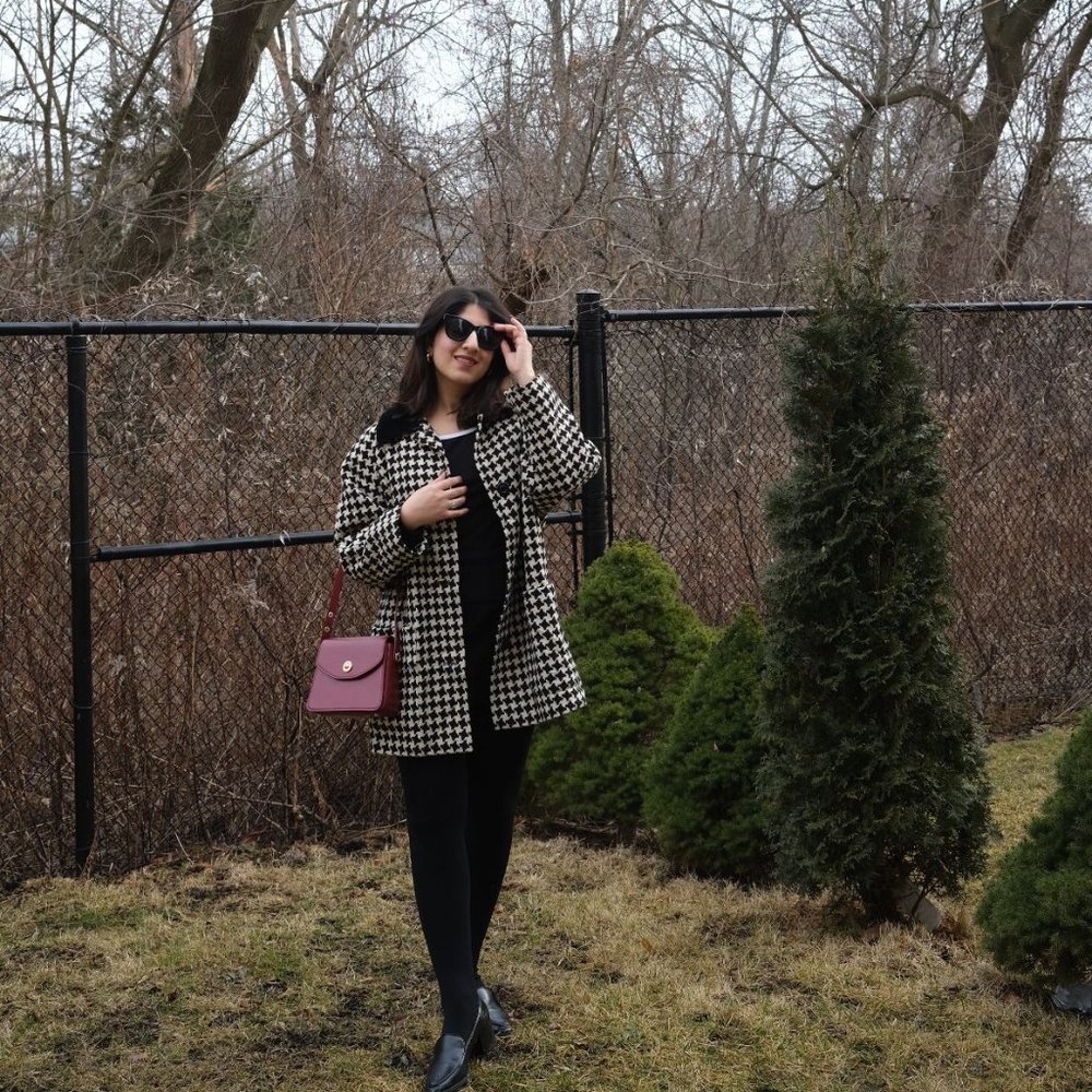 Marks & Spencer Black and White Coat (Medium)